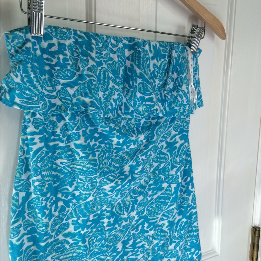 Lilly Pulitzer Aqua print tube top - Gorgeous!